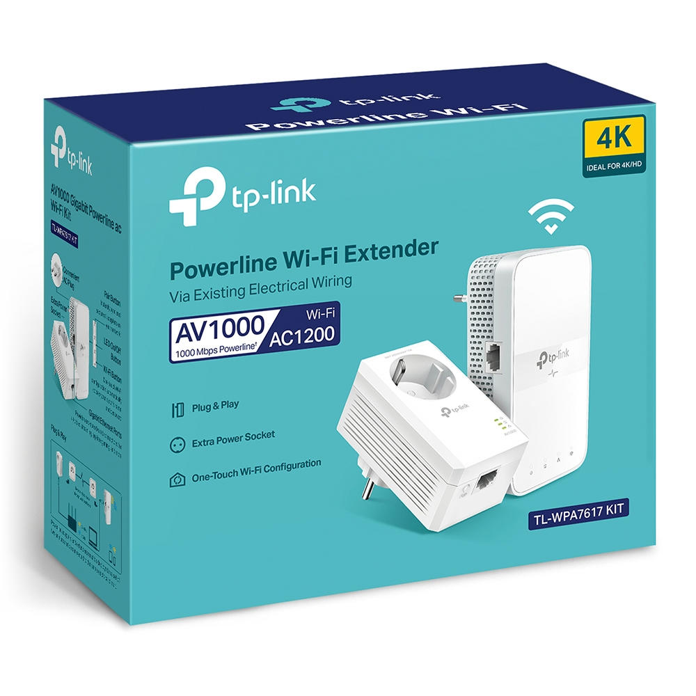 Aanbieding Powerline adapters. TP-Link TL-WPA7617 KIT wifi versterker kit